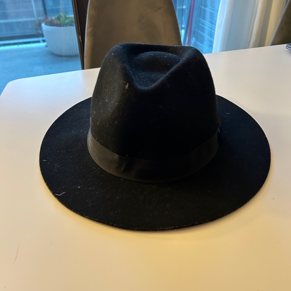 Classic Black Wide Brim Wool Hat